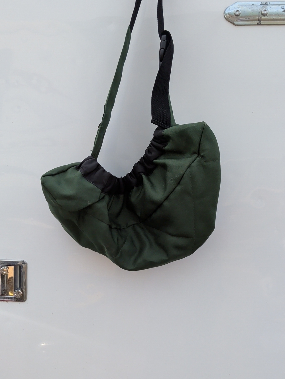 Olive Green Crossbody Animal Bag Padded Quilted Bottom